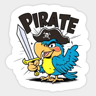 The Pirate cute Parrot Sticker